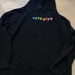Nelkboys Black Hoodie with Colorful Logo